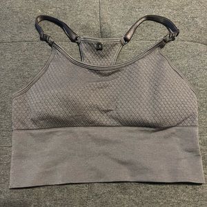 Balance athletica seamless padded racerback sports bra - gray small